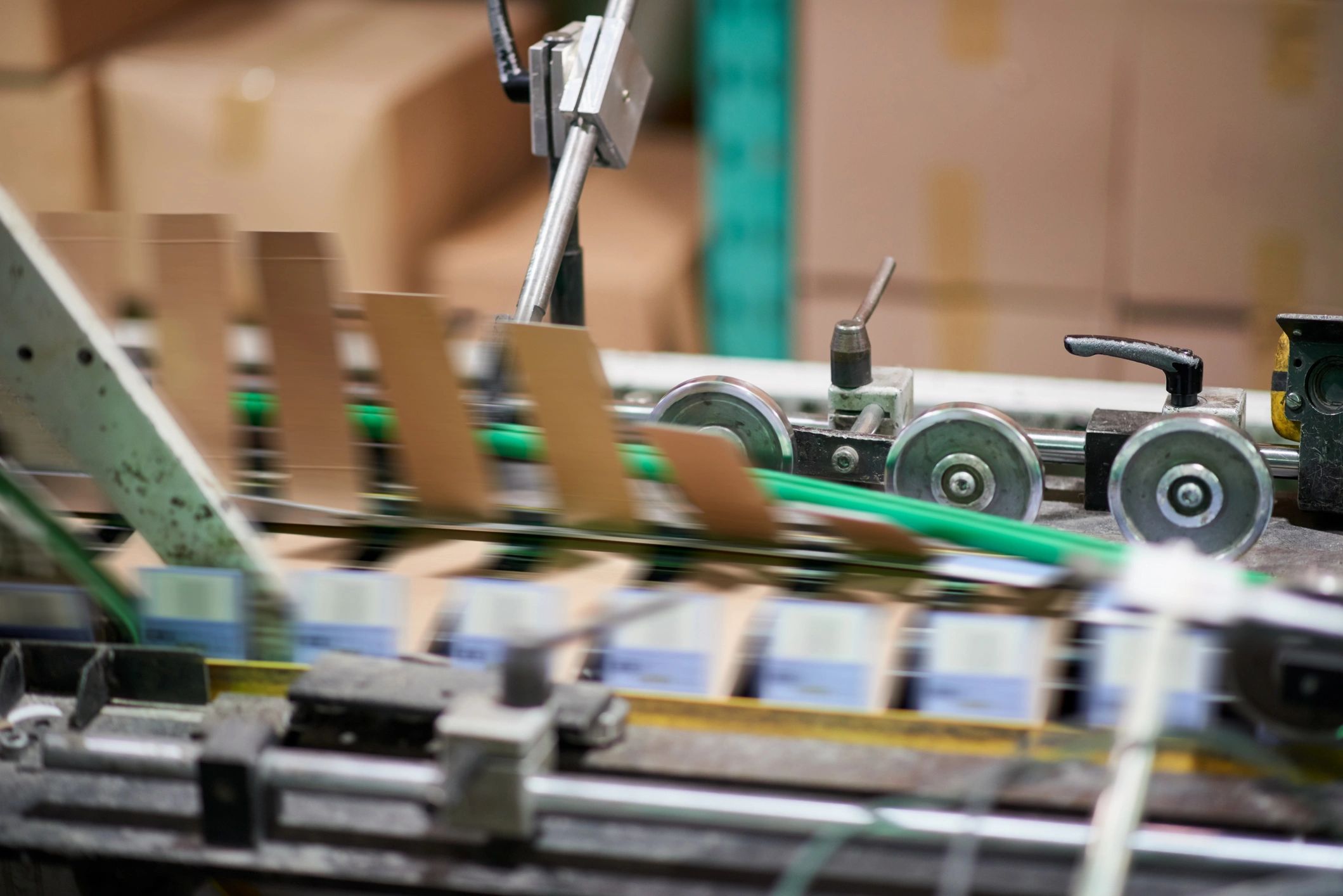 Commercial printing press in operation