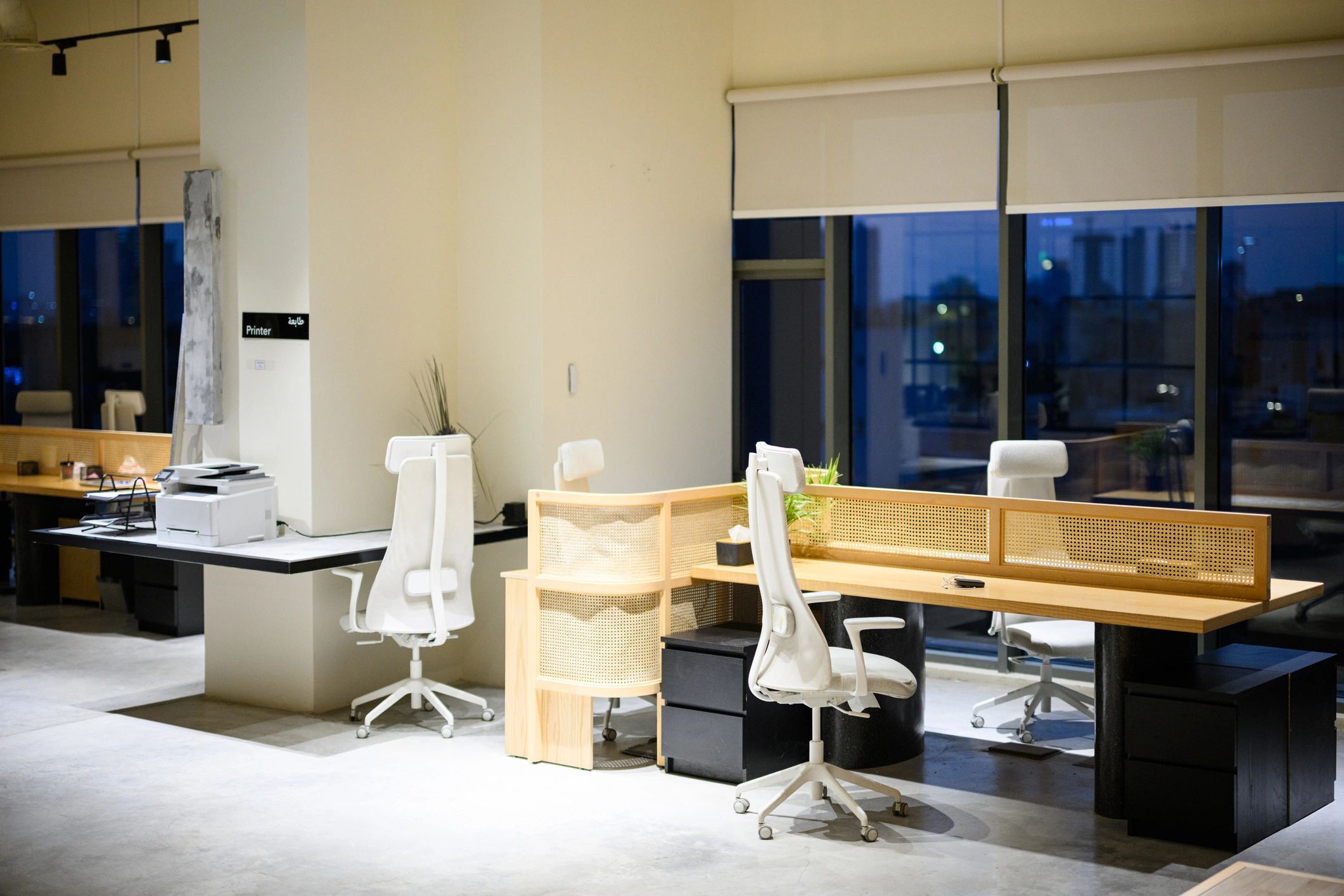 Modern office workspace representing organized service